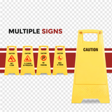 PP Material Caution Wet Floor Sign Board-UV Resistant,Two Side Floor Sign Board, (Size - 62 X 30 cm) Kunplast