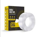Double Sided Tape 3m x 3 Cm, Heavy Duty, Transparent IVY Grip Tape, Removable Traceless Mounting Best Suited for Wall Tape, Kitchen, Home Dcor & DIY Kunplast