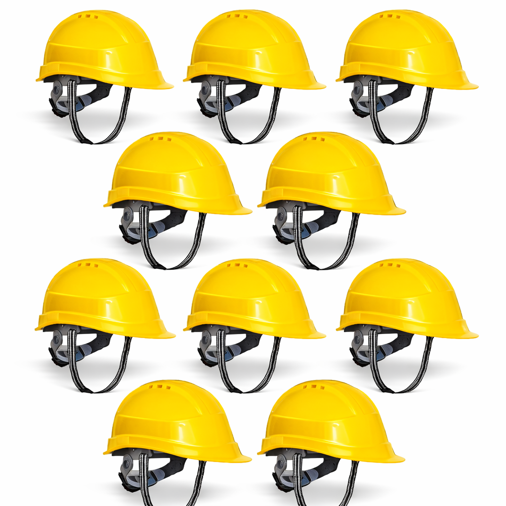 Safety Helmet Executive Ratchet Type Adjustment, Protection for Outdoor Work Head Safety Hat with Sweat Band Kunplast