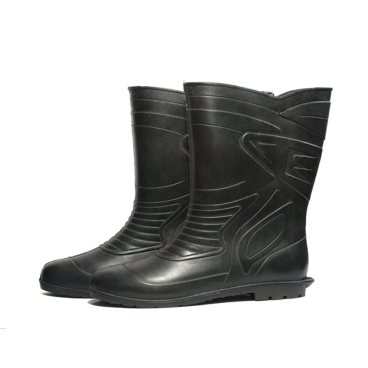 Health Safe Gum Boot For Men, "28.5Cm Height" (Black) Flexible Pvc, Anti-Slip, Oil/Water/Acid Resistance, Industrial/Labor/Worker Purpose, Unisex Gumboot Kunplast