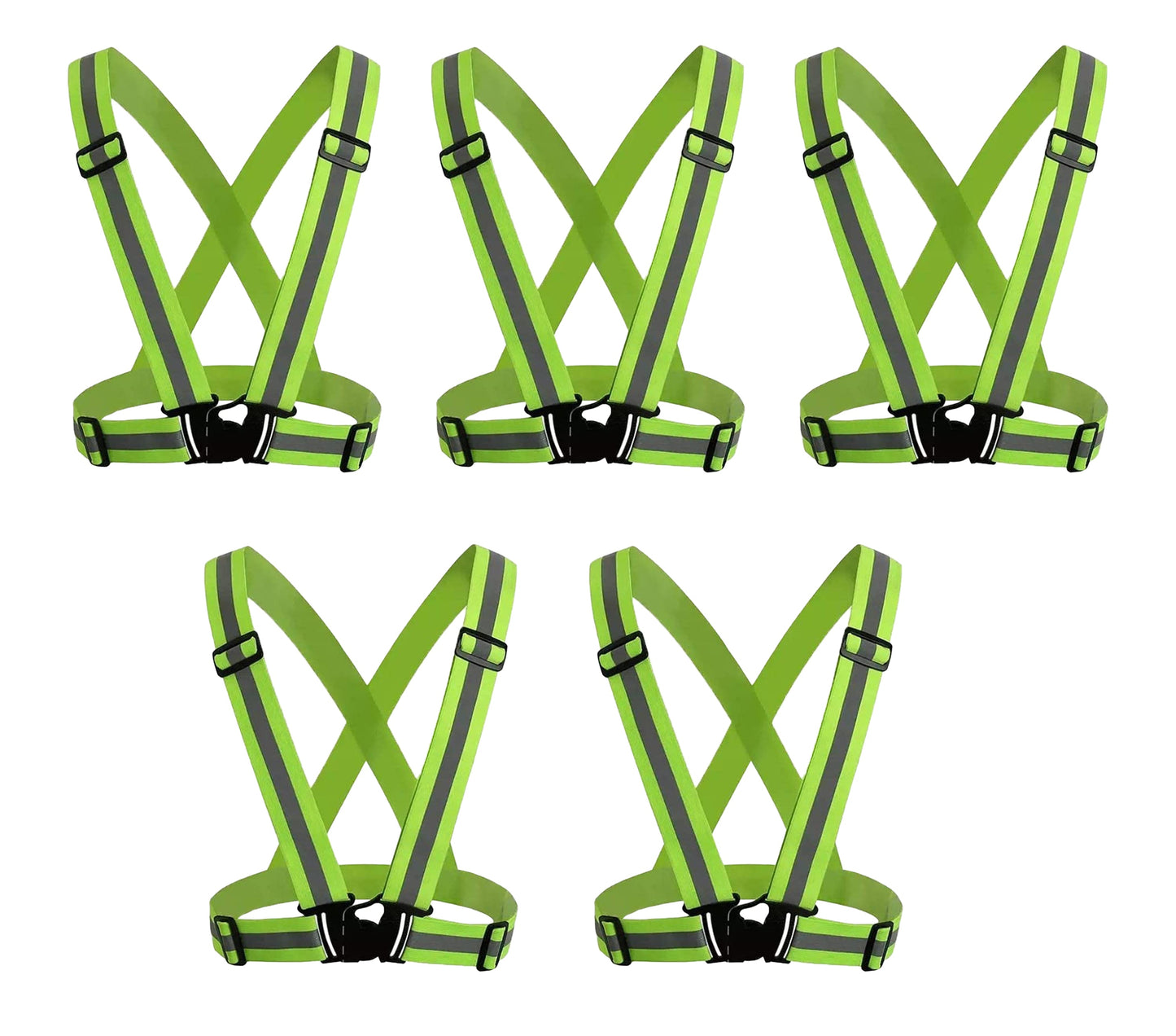 High Visibility Protective Safety Reflective Vest Belt Jacket, Night Cycling Reflector Strips Cross Belt Stripes Kunplast