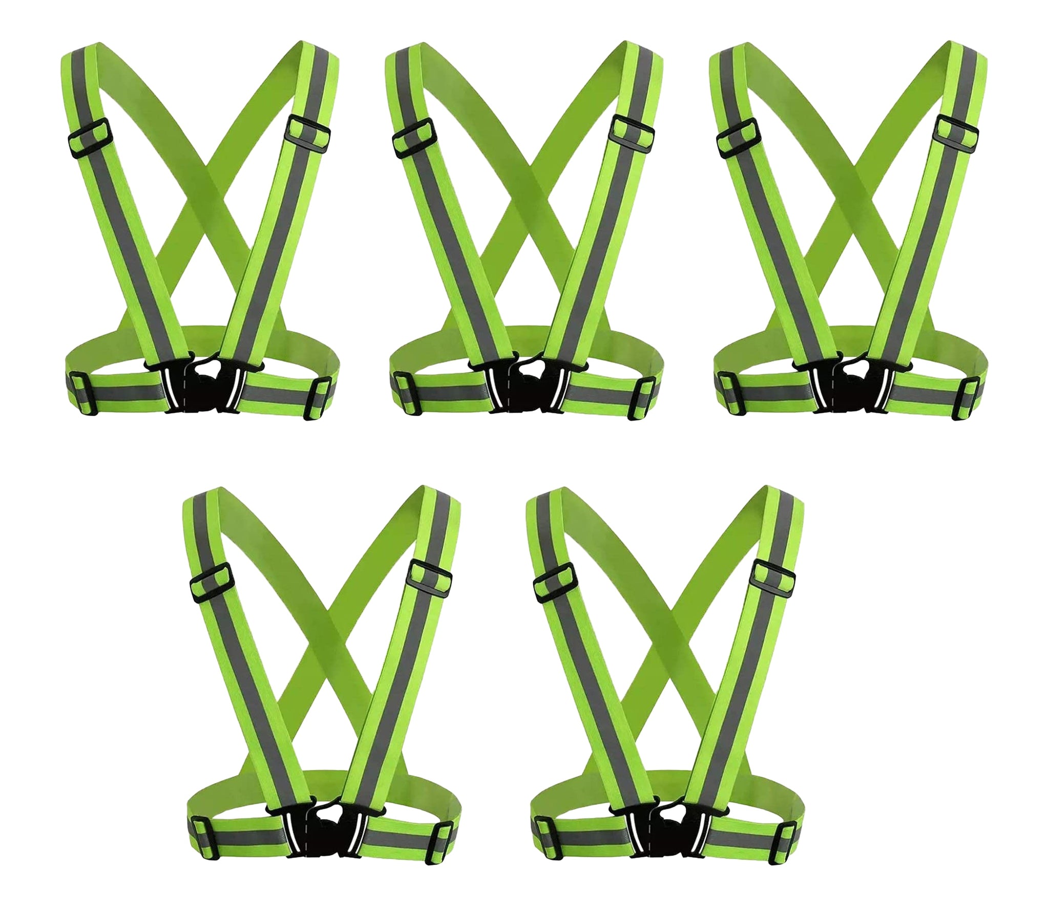High Visibility Protective Safety Reflective Vest Belt Jacket, Night Cycling Reflector Strips Cross Belt Stripes Kunplast