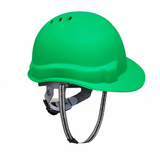 Safety Helmet Executive Ratchet Type Adjustment, Protection for Outdoor Work Head Safety Hat with Sweat Band, Green Kunplast