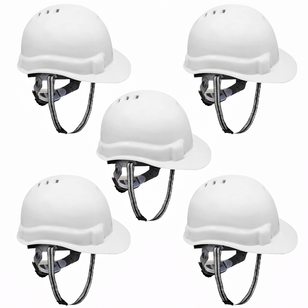 Kunplast Safety Helmet Executive Ratchet Type Adjustment, Protection for Outdoor Work Head Safety Hat with Sweat Band, White Kunplast