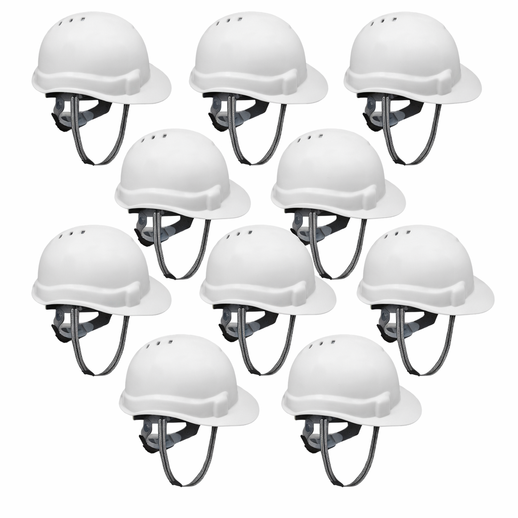 Kunplast Safety Helmet Executive Ratchet Type Adjustment, Protection for Outdoor Work Head Safety Hat with Sweat Band, White Kunplast
