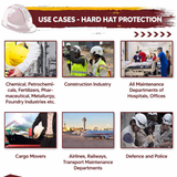 Kunplast Safety Helmet Executive Ratchet Type Adjustment, Protection for Outdoor Work Head Safety Hat with Sweat Band, White Kunplast