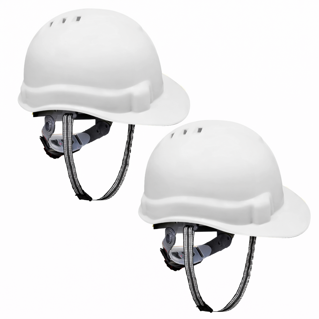 Kunplast Safety Helmet Executive Ratchet Type Adjustment, Protection for Outdoor Work Head Safety Hat with Sweat Band, White Kunplast