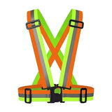 High Visibility Protective Safety Reflective Vest Belt Jacket, Night Cycling Reflector Strips Cross Belt Stripes Adjustable Vest Safety Jacket (DUAL COLOUR) Kunplast