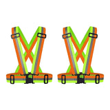 High Visibility Protective Safety Reflective Vest Belt Jacket, Night Cycling Reflector Strips Cross Belt Stripes Adjustable Vest Safety Jacket (DUAL COLOUR) Kunplast