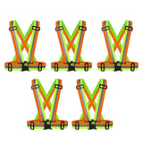 High Visibility Protective Safety Reflective Vest Belt Jacket, Night Cycling Reflector Strips Cross Belt Stripes Adjustable Vest Safety Jacket (DUAL COLOUR) Kunplast
