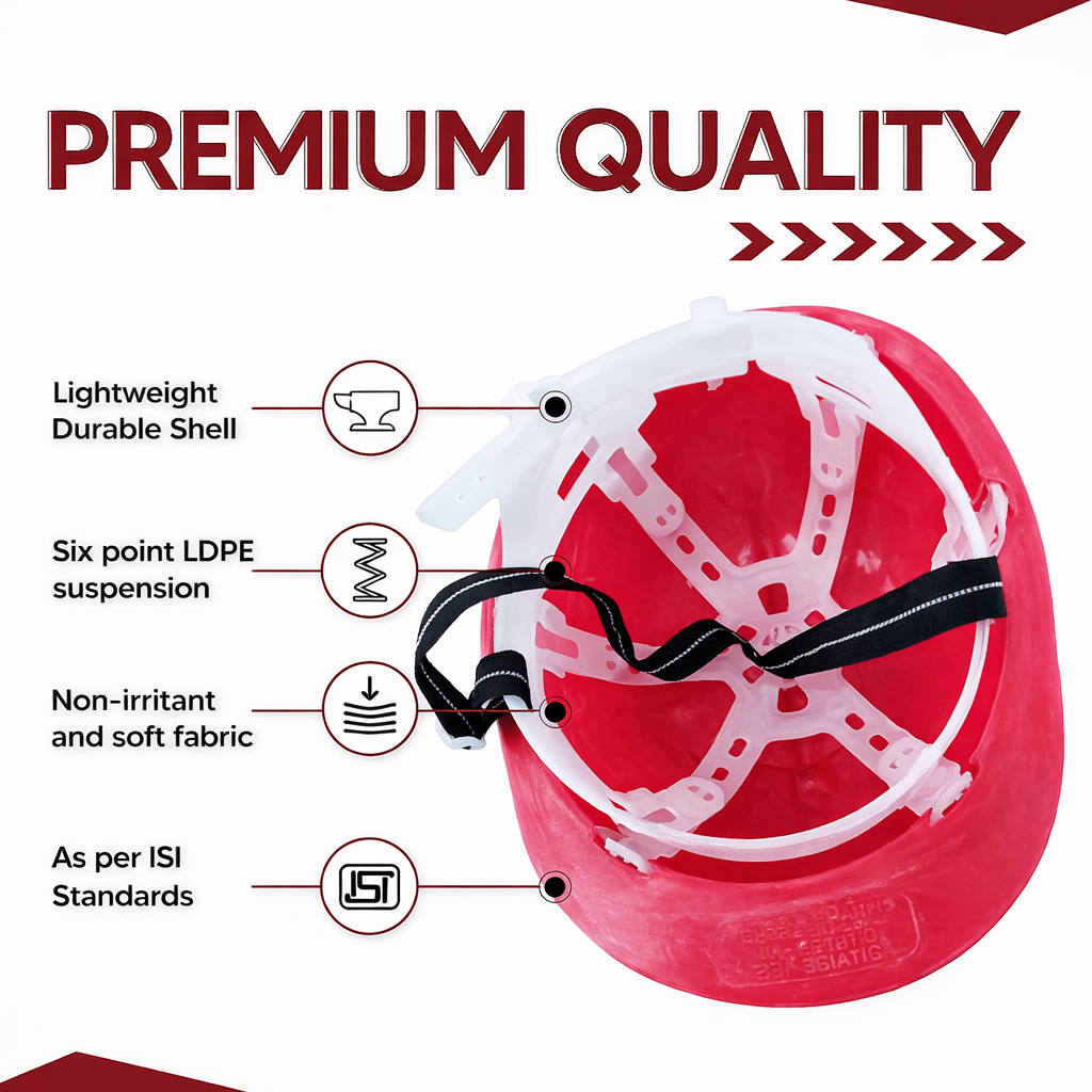 Nape Type Adjustment Safety Helmet, Construction Helmet, Protection for Outdoor Work Head Safety Hat Kunplast