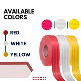 Reflective Tape (42 Mtr X 50mm) White PET Material, Diamond Cut Design (White, Yellow, Red) Kunplast