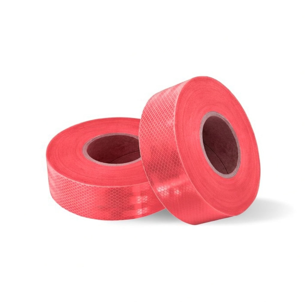 Reflective Tape (42 Mtr X 50mm) White PET Material, Diamond Cut Design (White, Yellow, Red) Kunplast