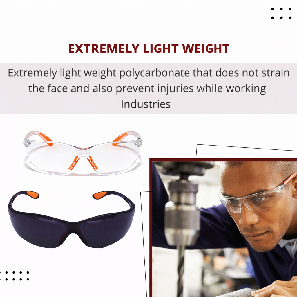 Scratch-resistant, UV-protected, dust-protected polycarbonate unbreakable safety goggles Kunplast