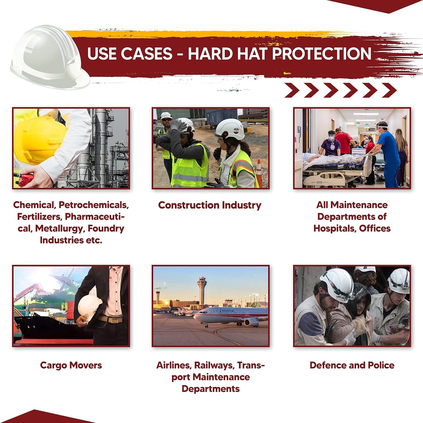 Nape Type Adjustment-Safety Helmet, Construction Helmet, Protection for Outdoor Work Head Safety Hat Kunplast